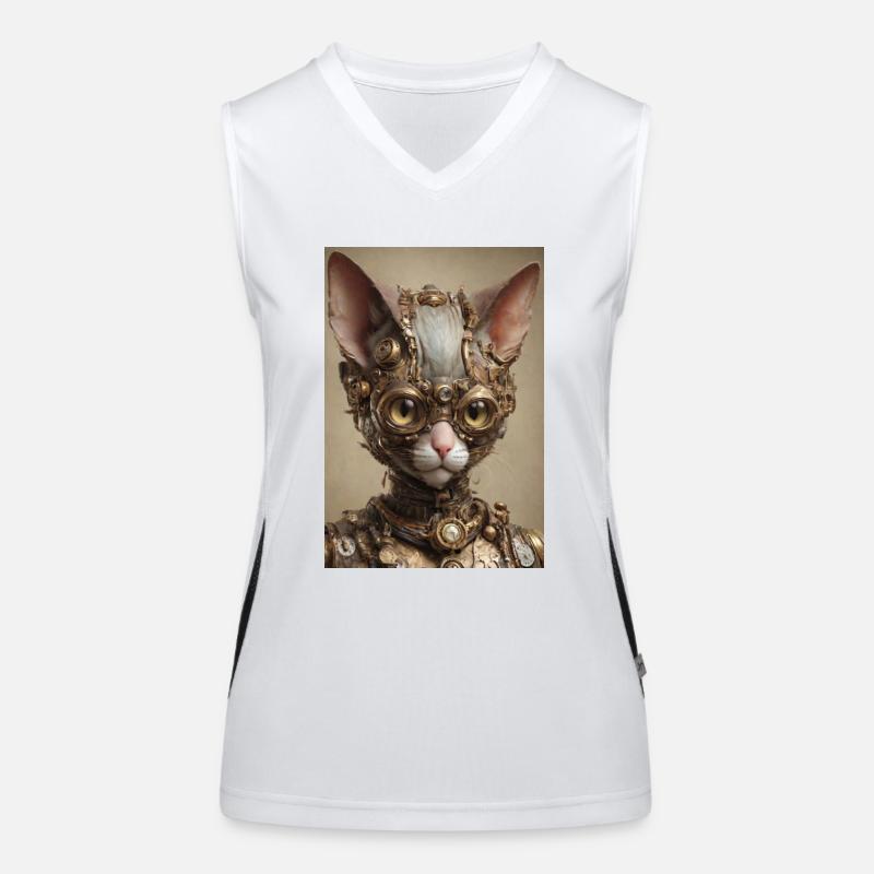Cyber Punk Katze Sphinx Funktionelles Kontrast-Tank Top für Frauen