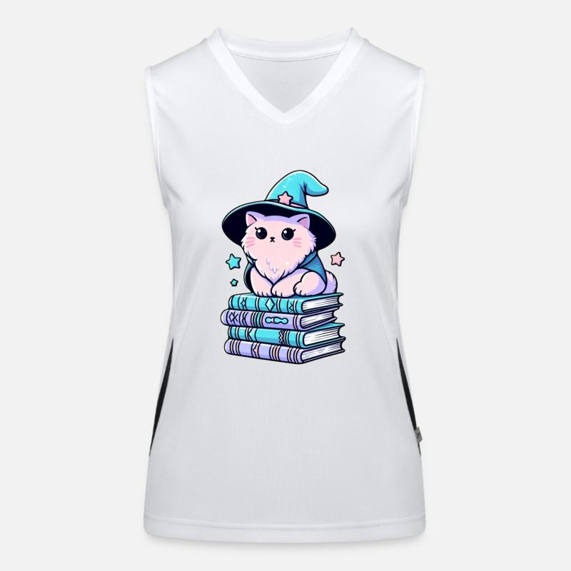Magical Kitty Sorcerer Women's Functional Contrast Tank Top