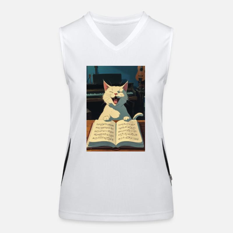 Süßes Kätzchen singt Funktionelles Kontrast-Tank Top für Frauen