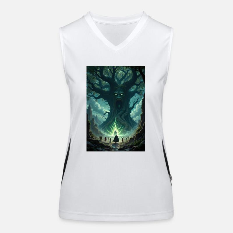 Fantasy tree image. Women's Functional Contrast Tank Top
