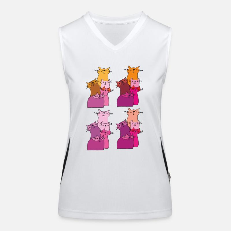 Cats Meet Pattern Women's Functional Contrast Tank Top