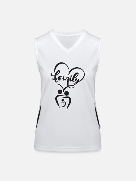 Family - Women's Functional Contrast Tank Top - white/black - Front