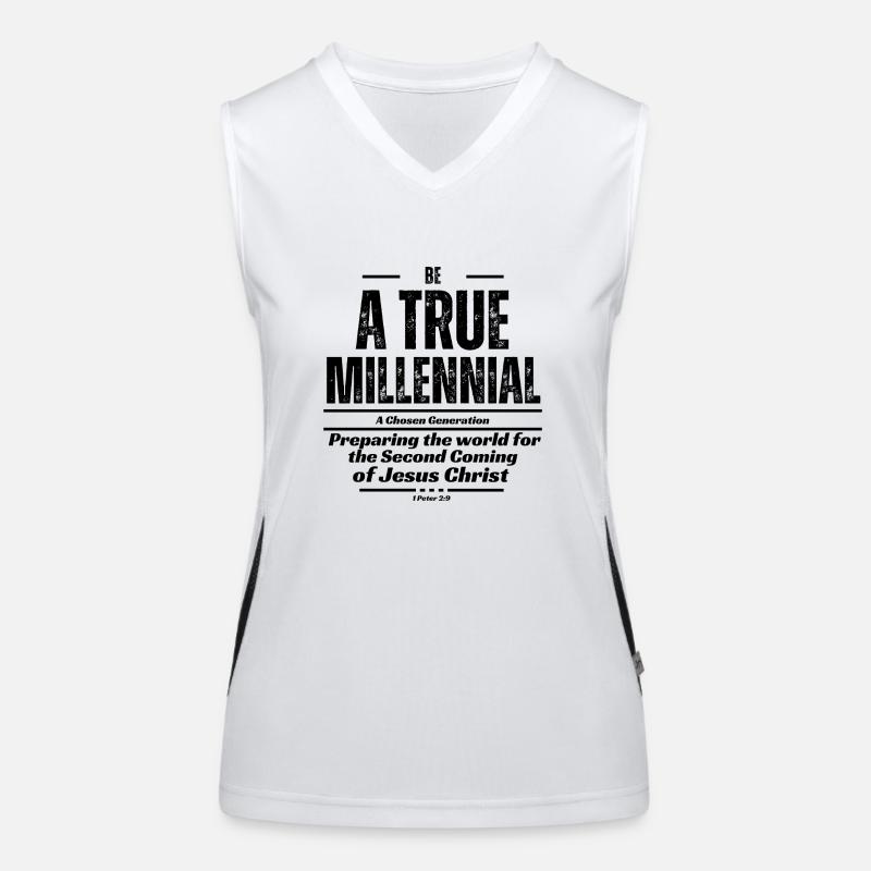 Sei ein wahrer Millennial - Schwarzer Text Funktionelles Kontrast-Tank Top für Frauen