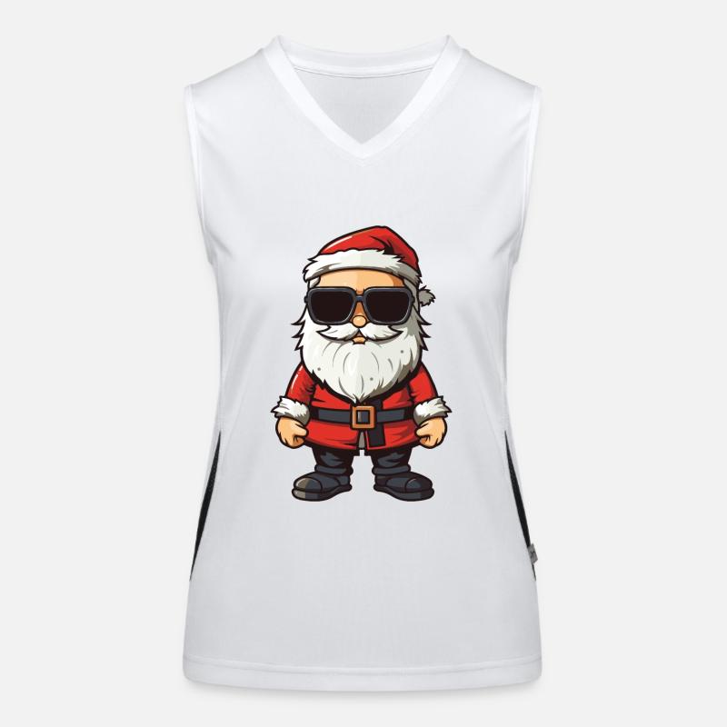 Weihnachtsmann Comic Santa Xmas Funktionelles Kontrast-Tank Top für Frauen