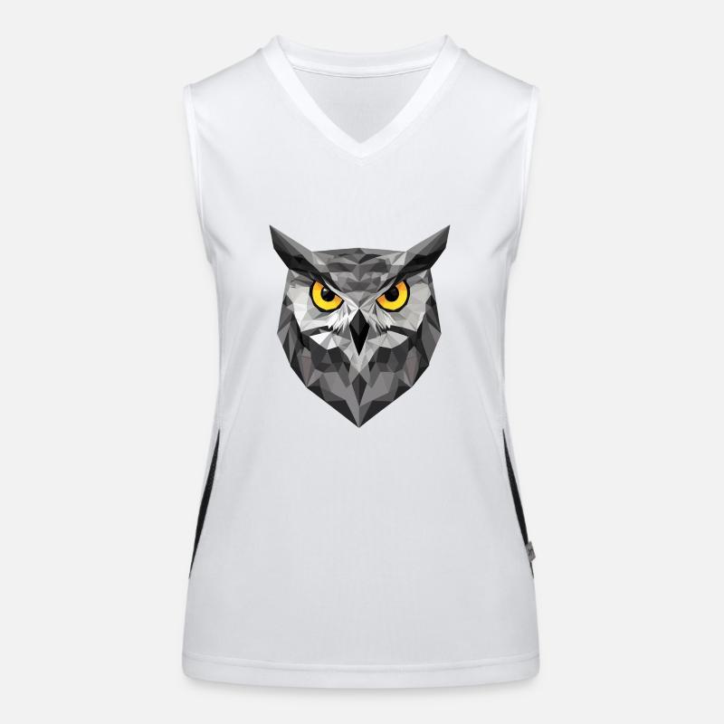 Low Poly Owl – modern design for the smart Women's Functional Contrast Tank Top