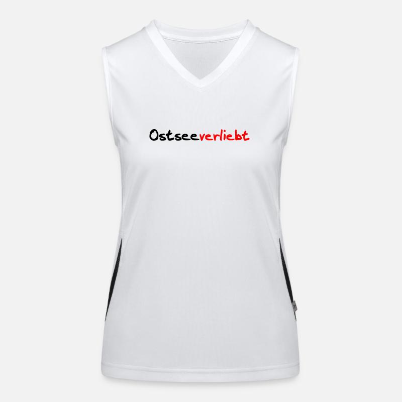 Ostseeverliebt schwarz rot Funktionelles Kontrast-Tank Top für Frauen