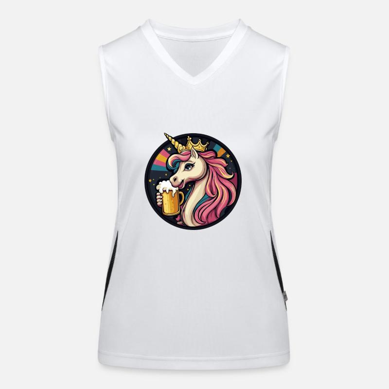 Einhorn Bier Comic Funktionelles Kontrast-Tank Top für Frauen