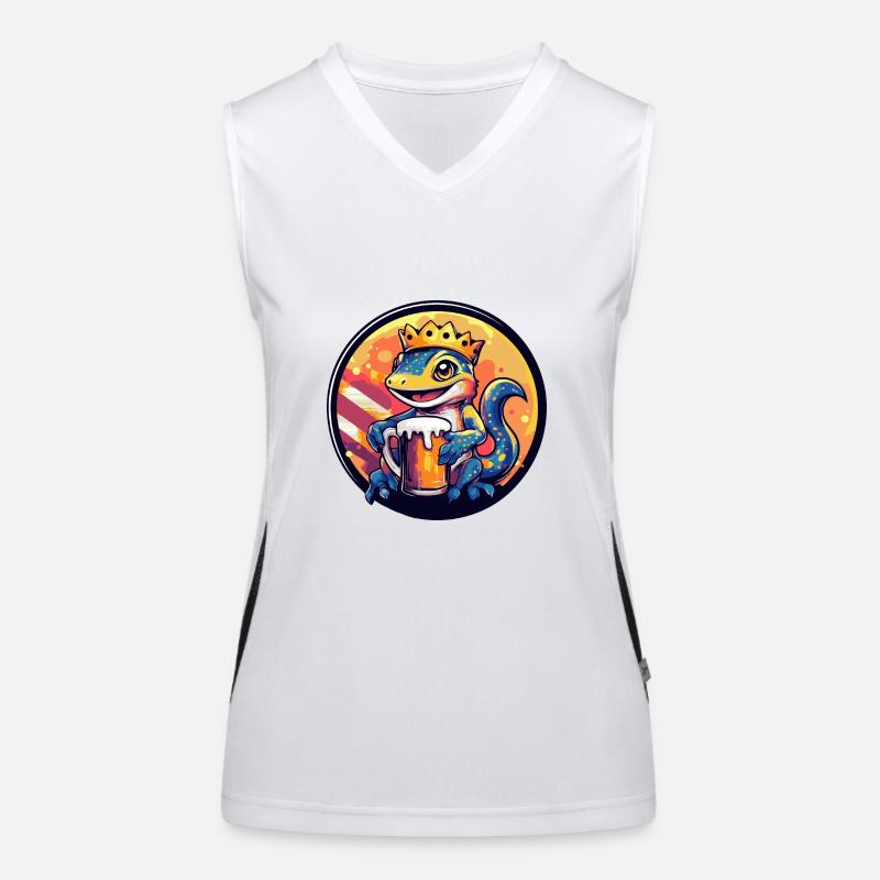 Echse Bier Comic Funktionelles Kontrast-Tank Top für Frauen