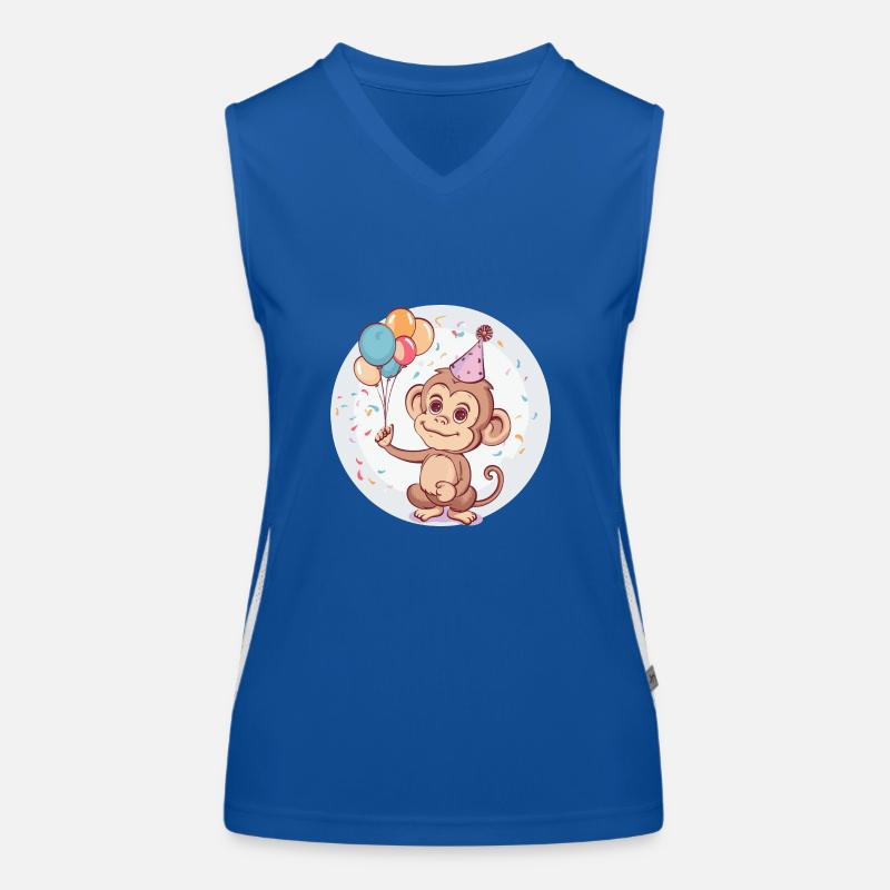 Monkey Birthday Comic Women's Functional Contrast Tank Top