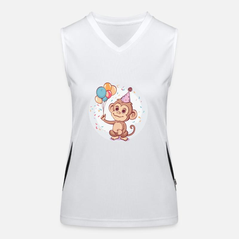 Monkey Birthday Comic - Women's Functional Contrast Tank Top - white/black
