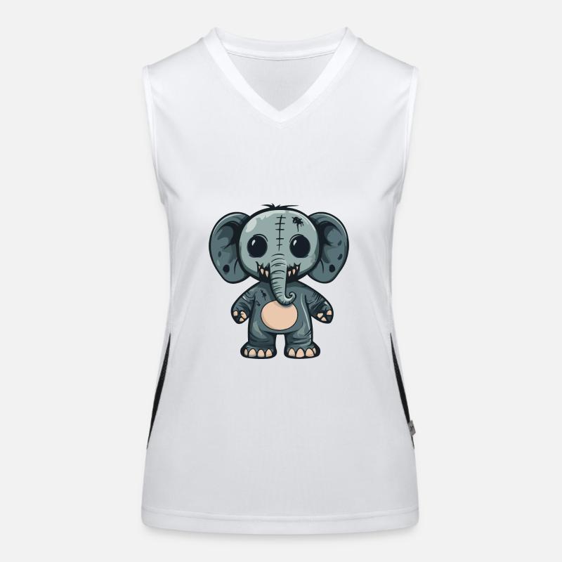 Elefant Halloween Comic Lustig Funktionelles Kontrast-Tank Top für Frauen