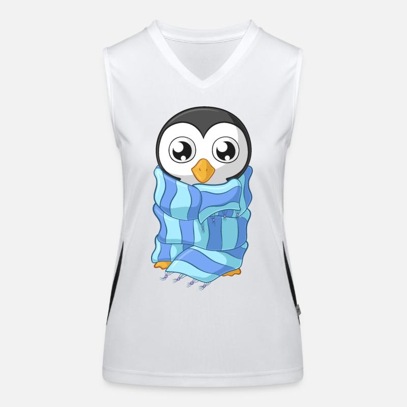 Pingouin de dessin animé de congélation Débardeur respirant contrasté Femme