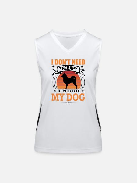 Chihuahua Mein Hund Retro Vintage Hunderasse - Funktionelles Kontrast-Tank Top für Frauen - Weiß/Schwarz - Vorne