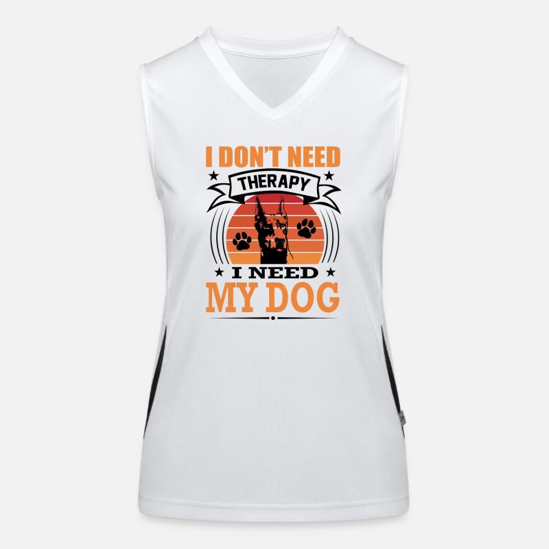 Dobermann Mein Hund Retro Vintage Hunderasse Funktionelles Kontrast-Tank Top für Frauen