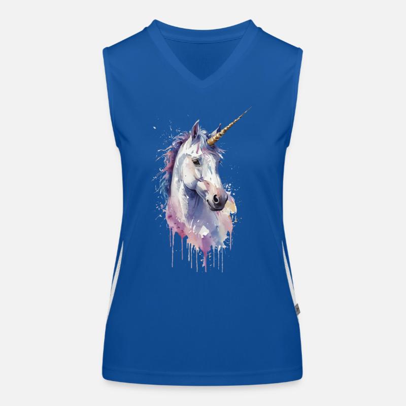 Ätherisches Einhorn - Aquarell Funktionelles Kontrast-Tank Top für Frauen
