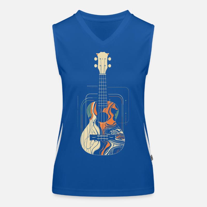 Ukulele Grafik Funktionelles Kontrast-Tank Top für Frauen