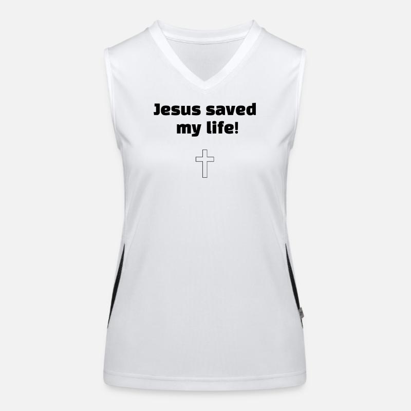 Jesus hat mir das Leben gerettet Funktionelles Kontrast-Tank Top für Frauen
