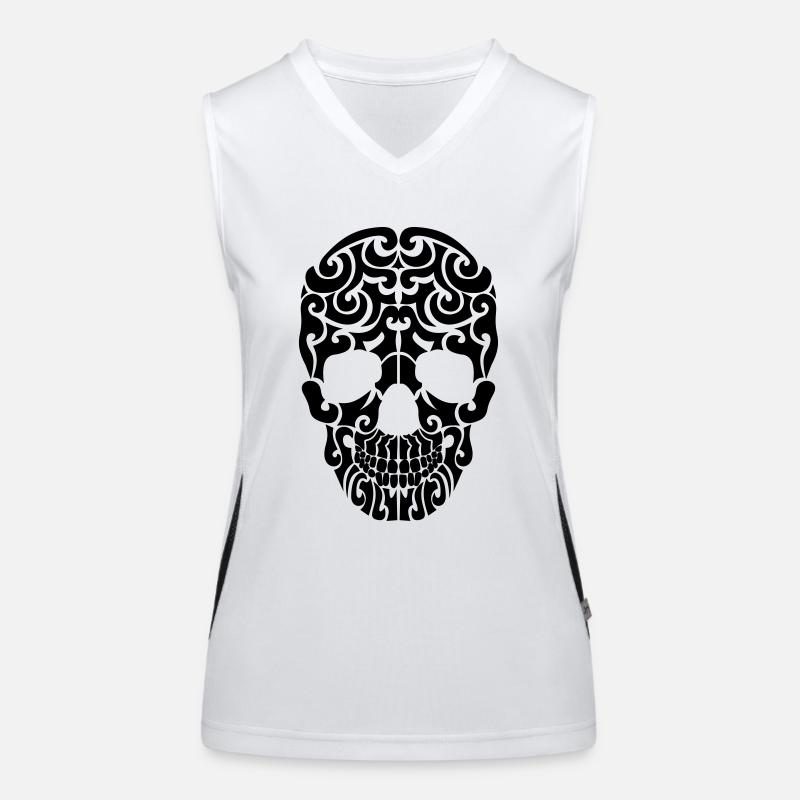 skull_tribal Funktionelles Kontrast-Tank Top für Frauen