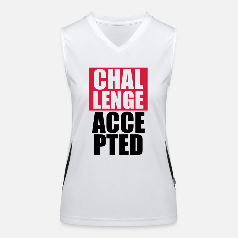 Cool Challenge Accepted Text Design Women's Functional Contrast Tank Top