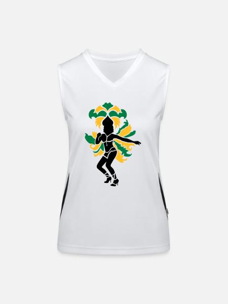 Samba - Funktionelles Kontrast-Tank Top für Frauen - Weiß/Schwarz - Vorne