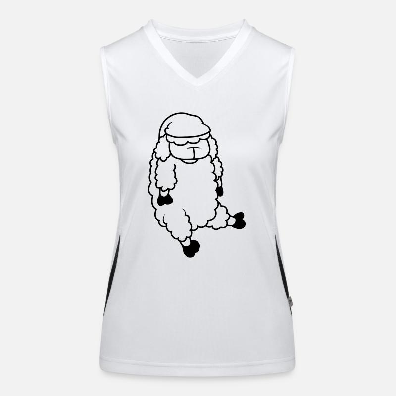 Schlaf Schaf Schlafmütze Funktionelles Kontrast-Tank Top für Frauen