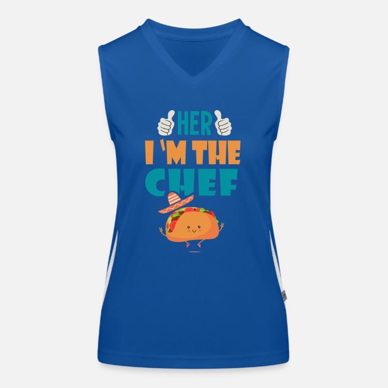 her i m the chef gift tacos taco mexico Women's Functional Contrast Tank Top