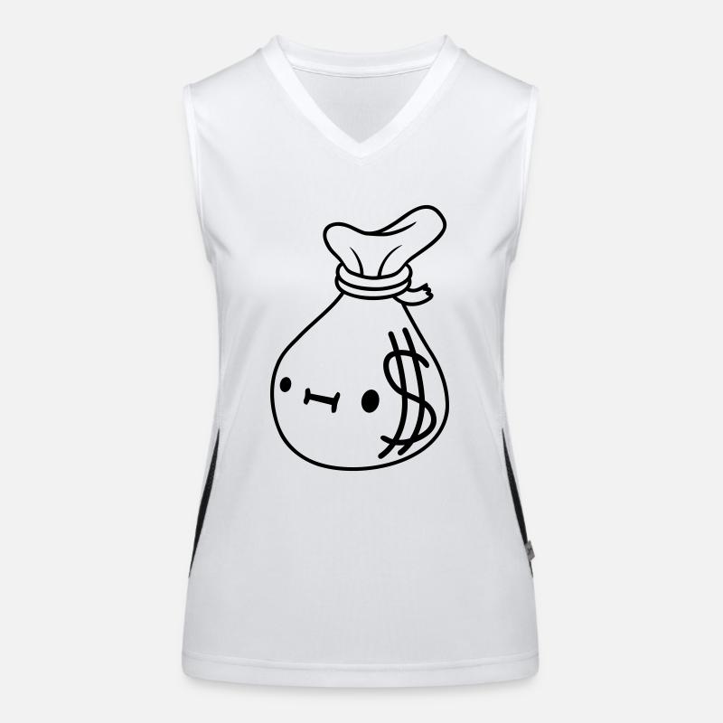 Comic Gesicht Geld Sack Funktionelles Kontrast-Tank Top für Frauen