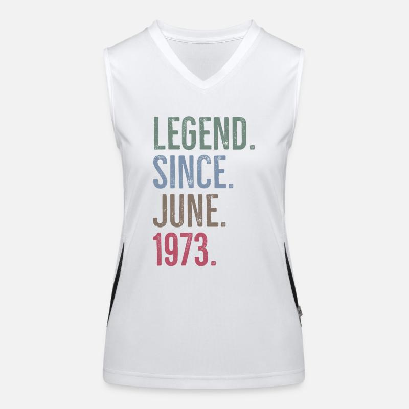 Legende seit Juni 1973 Funktionelles Kontrast-Tank Top für Frauen