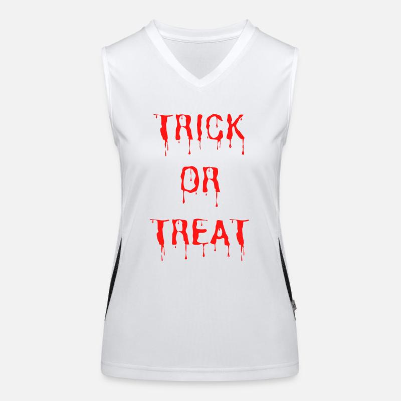 trick or treat Halloween Kostüm Süßes oder Saures Funktionelles Kontrast-Tank Top für Frauen