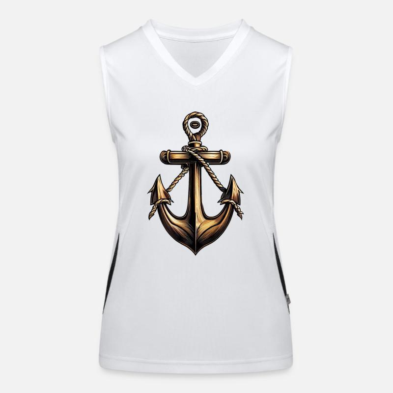 Bronze Anker Motorbootfahrer Segelbootfahrer Funktionelles Kontrast-Tank Top für Frauen