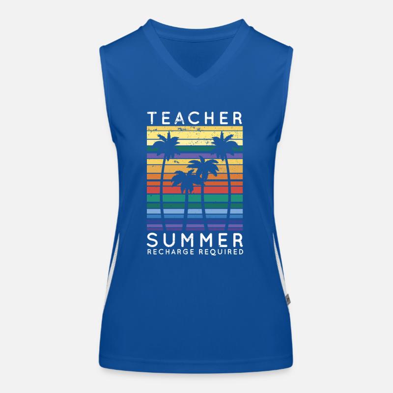 Recharge d’été requise pour les enseignants Vacay Mode Beach Débardeur respirant contrasté Femme