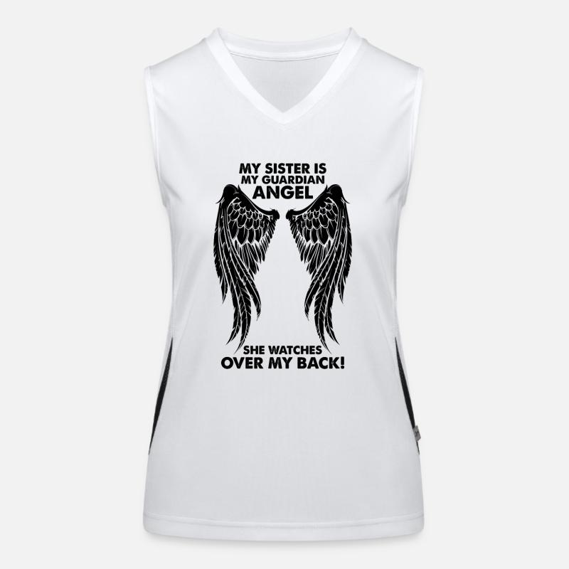 Meine Schwester ist Mein Schutzengel Funktionelles Kontrast-Tank Top für Frauen