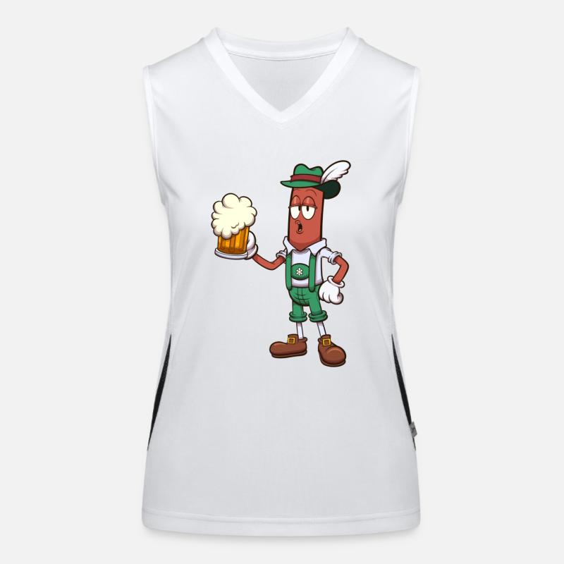 Wurst mit Bier Funktionelles Kontrast-Tank Top für Frauen
