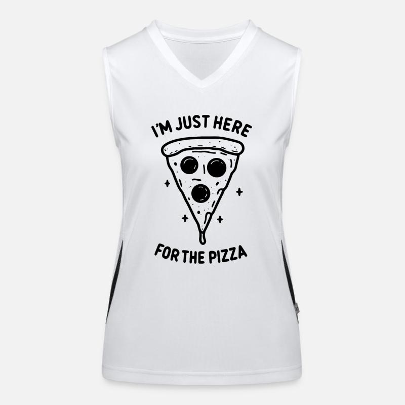 Je suis juste là pour la pizza Débardeur respirant contrasté Femme