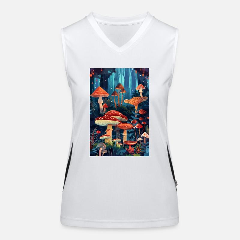 Forêt de champignons | IA Débardeur respirant contrasté Femme