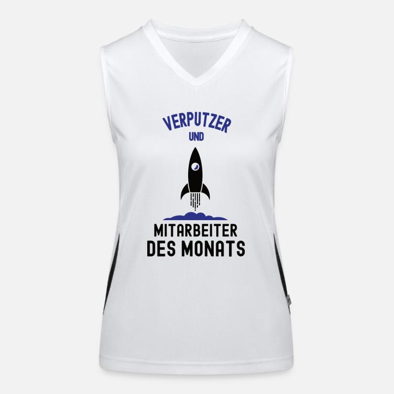 Mitarbeiter des Monats Verputzer Bester Mann Azubi Funktionelles Kontrast-Tank Top für Frauen
