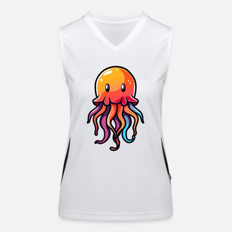 Qualle Comic Funktionelles Kontrast-Tank Top für Frauen