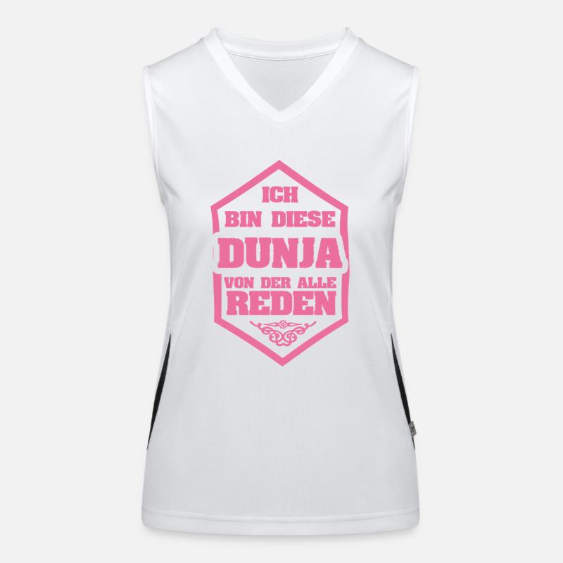 Rufname Dunja Funktionelles Kontrast-Tank Top für Frauen