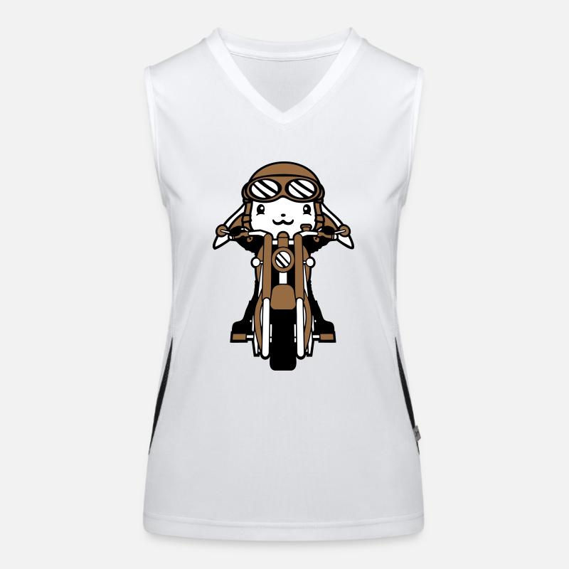 Bunny Motorcycle Riding Biker Rider Scooter Moped Cool Women's Functional Contrast Tank Top