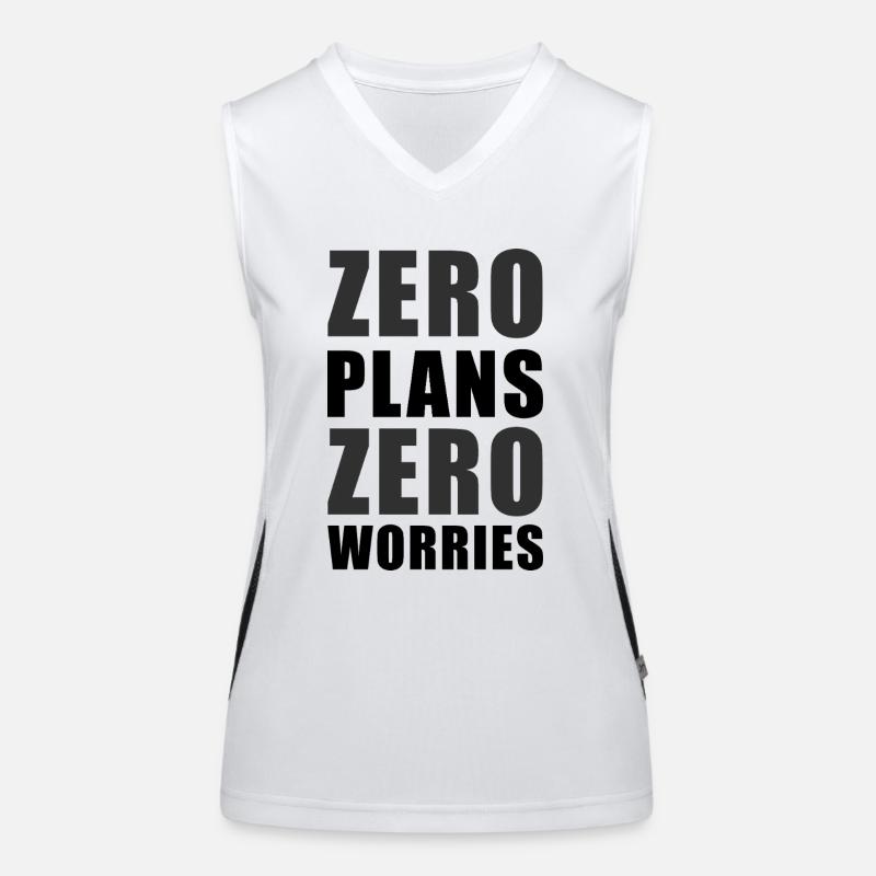 Null Pläne Null Sorgen Lustiger Sarkasmus Zitat - K Funktionelles Kontrast-Tank Top für Frauen