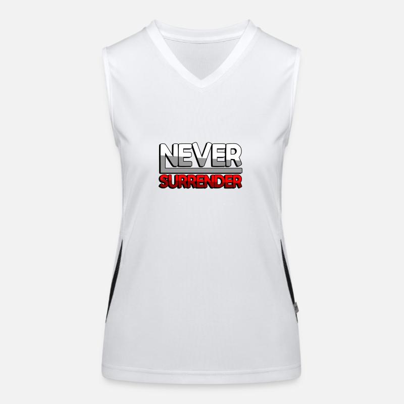 NEVER SURRENDER (Rot) - Gaming Funktionelles Kontrast-Tank Top für Frauen