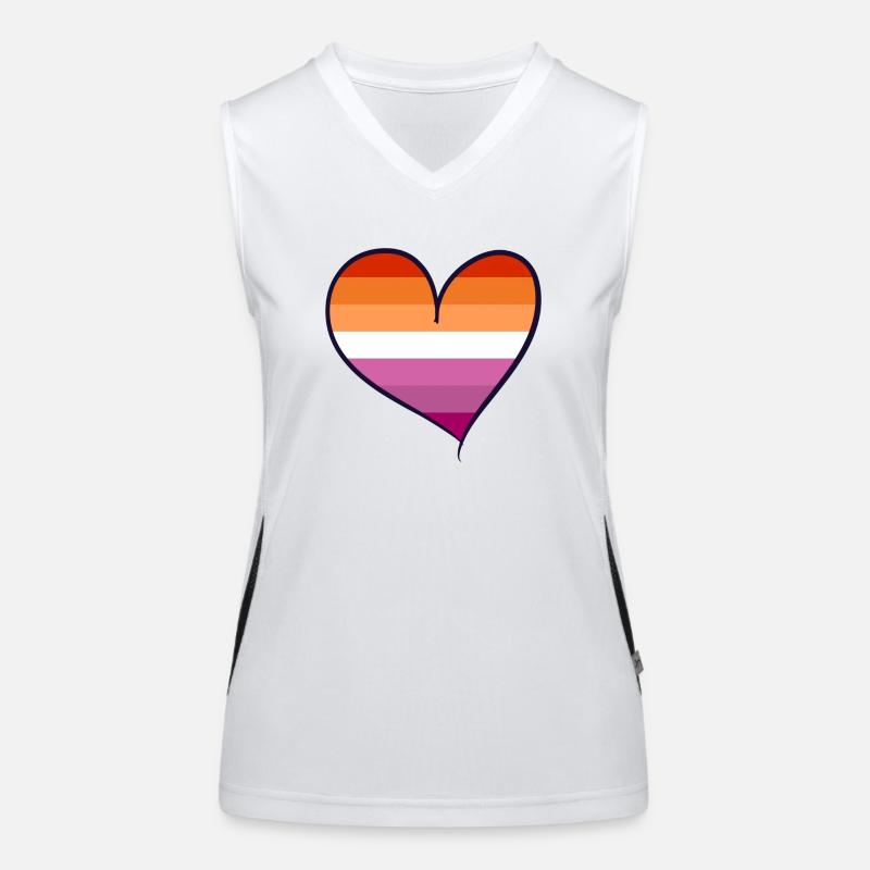 Lesbian Pride heart Funktionelles Kontrast-Tank Top für Frauen