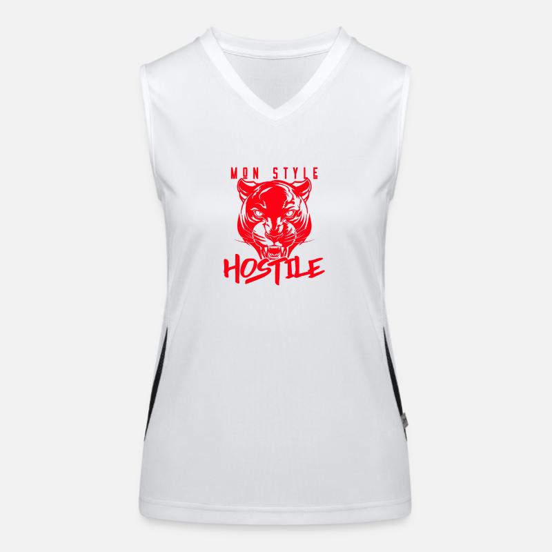 MON STYLE ? HOSTILE ! (panthère) Débardeur respirant contrasté Femme