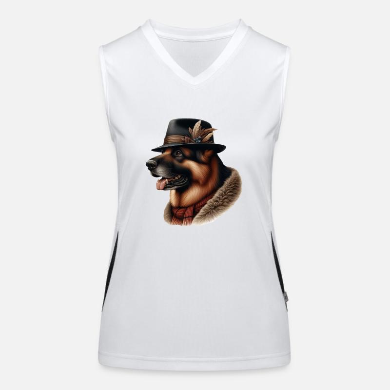 Deutscher Schäferhund Kunst Funktionelles Kontrast-Tank Top für Frauen