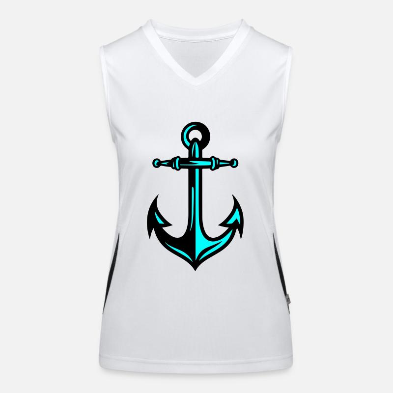 Anker Symbol Funktionelles Kontrast-Tank Top für Frauen