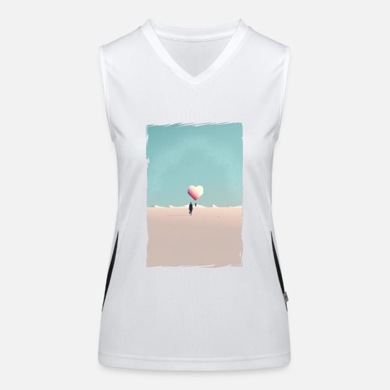Love Illustration Minimalist Design Women's Functional Contrast Tank Top