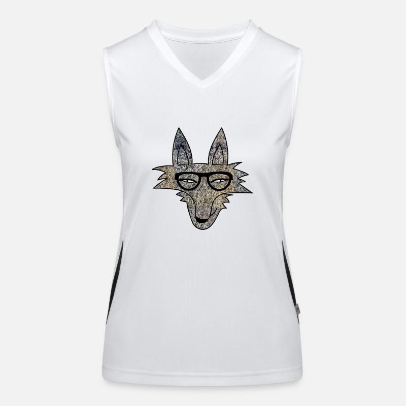 Hipster Wolf Women's Functional Contrast Tank Top