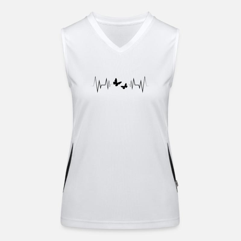 Herzschlag Schmetterling Silhouette Funktionelles Kontrast-Tank Top für Frauen