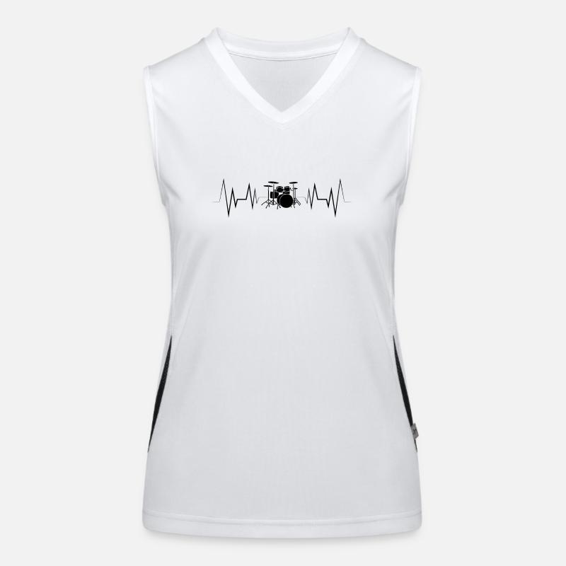 Heartbeat Drum Silhouette Women's Functional Contrast Tank Top