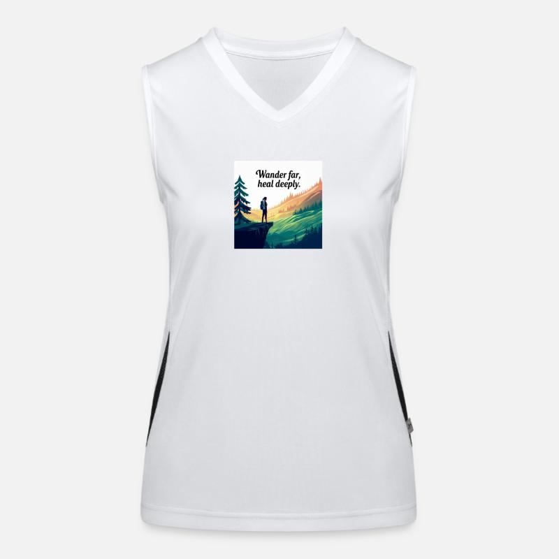 Wander Far, Heal Deeply – Hiking & Nature Women's Functional Contrast Tank Top